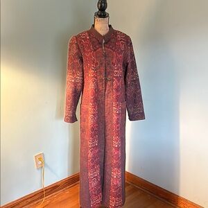 Soft Surroundings Elegant Red Patterned Women's Coat
Size Small